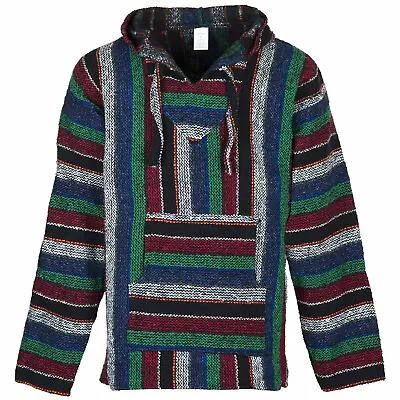 Buy Mexican Baja Hoodies For Men/Women, Jerga Hooded Top - Coloured Wide Stripe • 24.85£