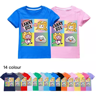 Buy Lanky Box Boy Girl Kids Cute Cartoon T-Shirt Youtuber Inspired Fun Merch Tee Top • 8.66£