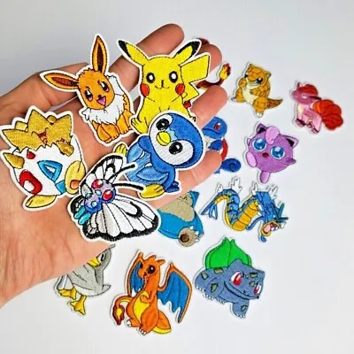 Buy 16X Pokemon Japanese Iron On Patches Embroidered Sew On Clothes • 9.99£