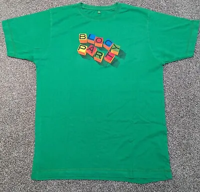 Buy Vintage Mid 00s Bloc Party Band T-shirt Green Medium • 40£