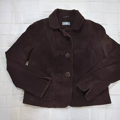 Buy Wallis Ladies Short Fitted Brown Corduroy Cotton Coat Jacket - Size 14 VGC • 9.99£