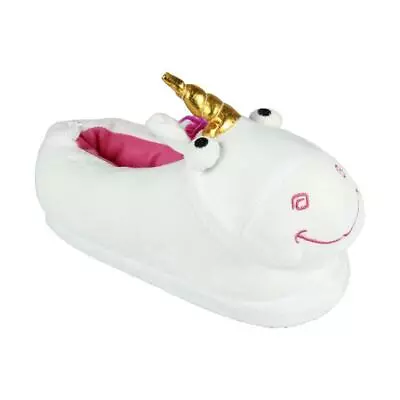 Buy Girls Despicable Me Fluffy Unicorn Novelty Soft 3D Plush Slippers Sizes 8-13  • 6.99£