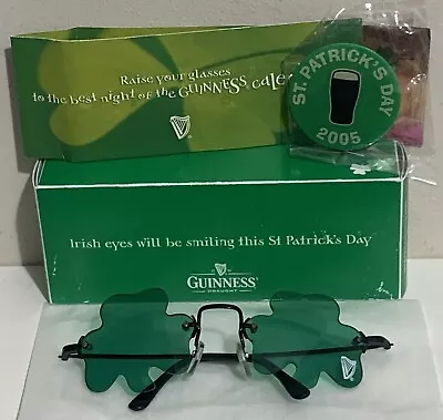 Buy Guinness St Patricks Day Shamrock Glasses & Badge Boxed 2005 Promotion • 10£