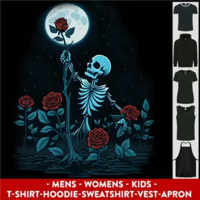 Buy Rose From The Dead Skeleton Skull Graveyard Mens Womens Kids Unisex • 30.99£