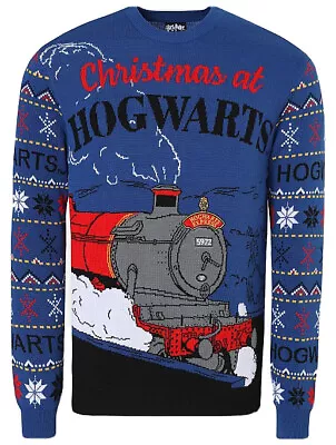 Buy Harry Potter Hogwarts Train Mens Christmas Knitted Novelty Jumper Festive George • 25.99£