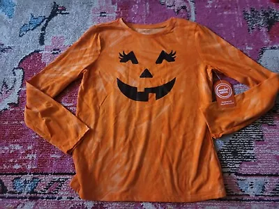 Buy NWT Wonder Nation Size XXL 18 Long Sleeve Girls Plus Halloween Shirt Pumpkin • 7.71£
