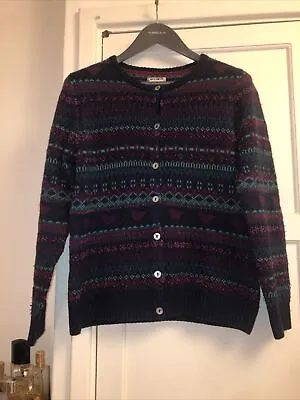 Buy Country Rose FAIRISLE Knit Cardigan Nordic Acrylic Wool Landgirl Cottagecore EWM • 34.99£