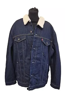 Buy Levis Mens Fleece Lined Denim Jacket, Size UK XXL, EU 60, US 50. • 40£