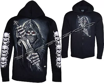 Buy Grim Reaper Sword Death Glow In Dark Zip Zipped Hoodie Hoody Jacket M - XXL • 29.99£