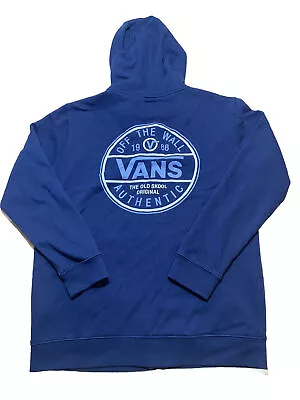 Buy Vans Sweater Womens XL Skater Hoodie Full Zip Sweatshirt Blue Old Skool Off Wall • 31.77£