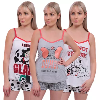 Buy Womens Disney Dalmatians Pyjamas PJ Top Shorts Set Loungewear Cotton Size 6-22 • 9.99£