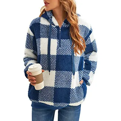 Buy Ladies Sweatshirt Long Sleeve Hoodies Women Casual Fluffy Fall Hooded Tops Comfy • 18.49£