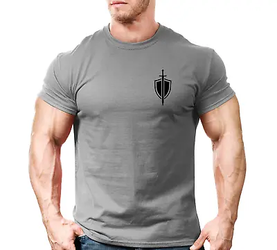 Buy Sword & Shield Gym T Shirt Mens Gym Clothing Workout Training Top Bodybuilding  • 8.99£