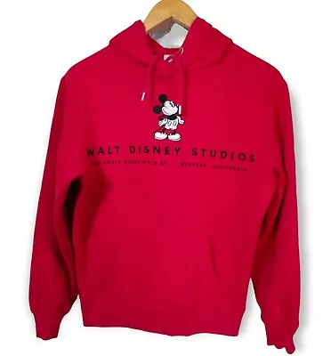 Buy Disney Store Hoodie XS Studios California Spellout Red Retro Sweatshirt UK 8 • 9.99£
