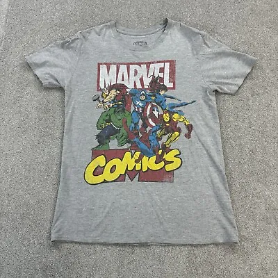 Buy Marvel Comics Mens T Shirt Grey Medium Graphic Hulk Thor Spiderman Ironman Retro • 4.95£