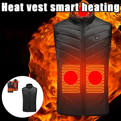 Buy Men Women USB Electric Heated Vest Jacket Warm Up Heating Pad Cloth Body Warmer • 12.99£