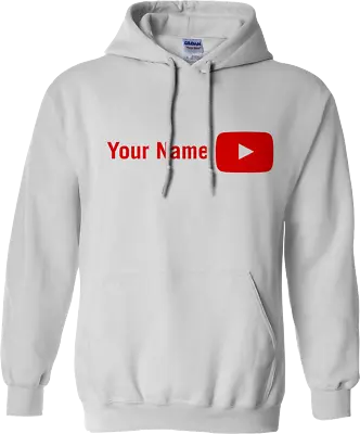 Buy Custom Printed Personalised Youtube Hoodie Add Your Name Youtuber Adult Kids • 13.99£