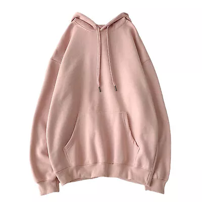 Buy Pullover Top Hooded Warm Solid Color Pullover Hoodie Men Women • 15.91£