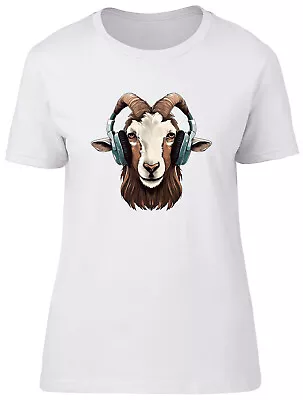 Buy Goat DJ Womens T-Shirt Headphones Techno Rock Punk Rap Music Ladies Gift Tee • 8.99£