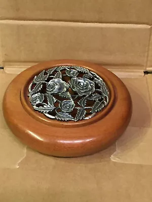 Buy Jewellery Box 2 Hard Wood Base Metal Rose Design Top • 10£