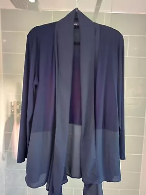 Buy Jacket Ladies Waterfall Edge To Edge Style ROMAN Size 14 Navy Ex Condition • 11.99£