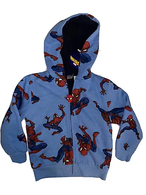 Buy NWT Marvel Comics Spider-Man Super Soft Fleece Lined Full Zip Hoodie Kids Size 7 • 19.76£
