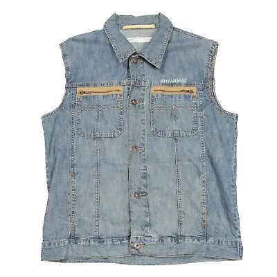 Buy Vintage ANIMAL Denim Vest Jacket | Medium | Biker Punk Work Workwear Gilet 90s • 20.99£