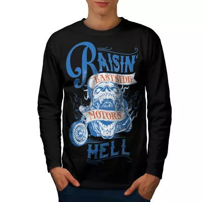Buy Wellcoda Raising Hell Bike Fashion Mens Long Sleeve T-shirt,  Graphic Design • 24.99£
