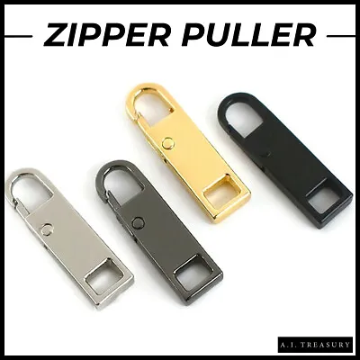 Buy ZIPPER PULLER Metal Slider Repair Replacement Fix Bag Clothes Instant Clip On • 2.99£