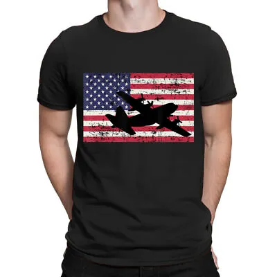 Buy BEST TO BUY Patriotic C-130 Hercules Airplane American Flag T-Shirt • 21.58£