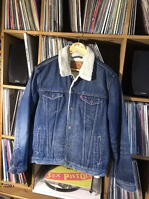 Buy Men’s Levi’s Sherpa Jacket Denim Great Condition Size Large • 36.99£