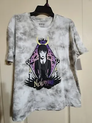 Buy NWT XXL 19 Wednesday Addams Womens T Shirt Top Juniors  Nevermore Gray  Tee NEW • 13.62£