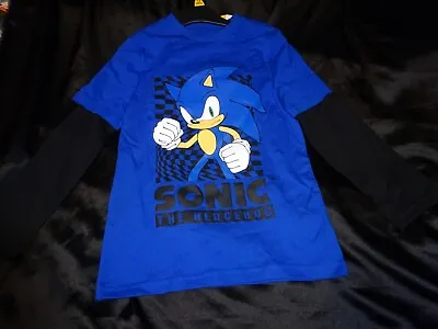 Buy Sonic The Hedgehog Long Sleeve T-shirt Kids Boys Jnr 7 8 9 10 11 12 Years • 7.50£