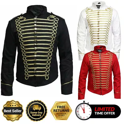 Buy Mens Hussar  Jacket Steampunk Napoleon Military Drummer Parade Jacket • 28.99£