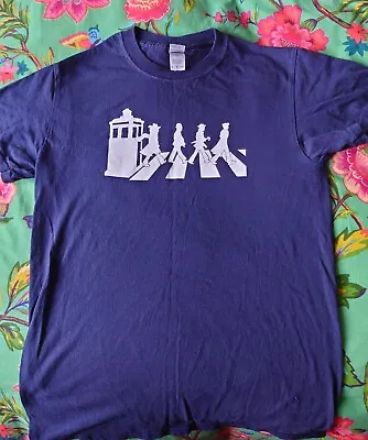 Buy Dr Who T-Shirt -David Tennant The Beatles Navy Blue Adult S • 10£