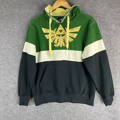 Buy Legend Of Zelda Jumper Mens Medium Green Gold Pullover Sweater Hoodie Zing • 31.28£