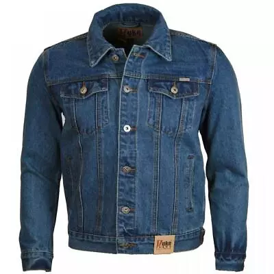 Buy Duke Mens Blue Denim Jacket Stonewash Jean Jacket Trucker S M L Xl Xxl (130110) • 29.95£