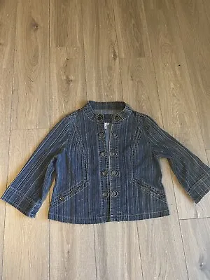 Buy Women’s Unique Cropped Denim Jacket, Beautiful Hardware Size Large • 6.73£