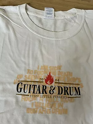 Buy Stiff Little Fingers Guitar & Drum 2004 Tour Gildan T-shirts White XL • 19.99£