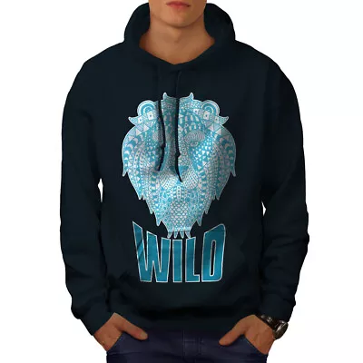 Buy Wellcoda Lion Beast Wild Animal Mens Hoodie, Animal Casual Hooded Sweatshirt • 25.99£