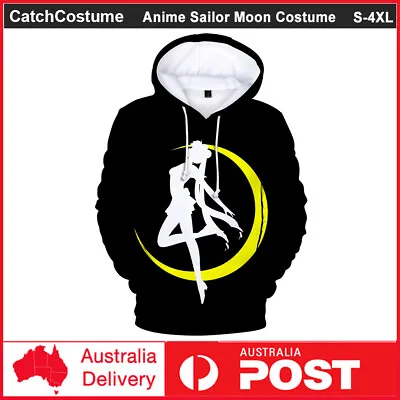 Buy Anime Sailor Moon Hoodie Jumper Pullover Hooded Sweatshirt With Front Pockets • 21.87£