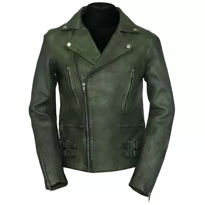 Buy XtendFit New Men Green Easy Rider Stylish Fashion Jacket In Lambskin Leather • 84.99£