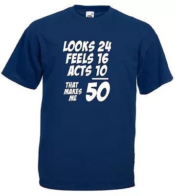 Buy That Makes Me 50 T-Shirt, Mens 50th Birthday Gifts Presents For Dad, Grandad Him • 9.99£
