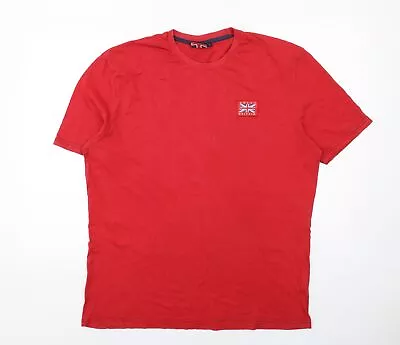 Buy Great Britain Mens Red Cotton T-Shirt Size L Round Neck • 5.50£