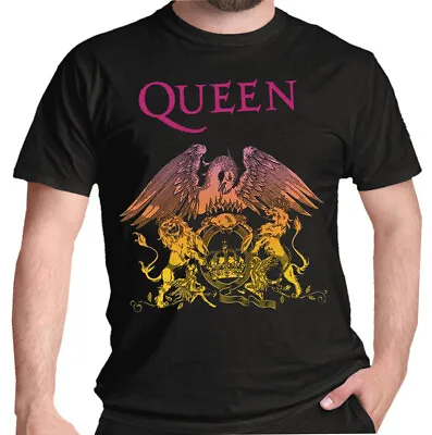 Buy QUEEN Crest T Shirt Official Gradient Licensed Classic Rock Freddie Mercury New • 14.25£