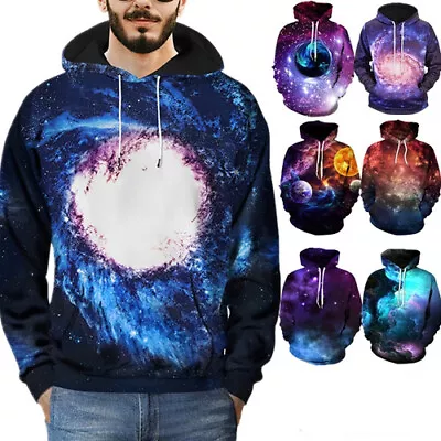 Buy Casual Women Men 3D Print Hoodies Pullovear Sweatshirts Universe Galaxy Planet • 23.99£