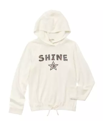 Buy IT'S OUR TIME Girls Large 14 Hacci Sequin Sparkle Star Shine Hoodie Sweater NWT • 14.41£