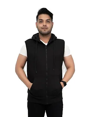 Buy New Men's Sleeveless Hoodie Zip Up Hooded Sweatshirt Top Gilet Fleece Jacket • 11.99£