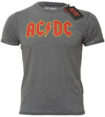 Buy AC/DC Logo  T Shirt Official Grey Burnout New S - 2XL • 14.88£