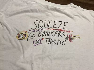 Buy Vintage 1981 Squeeze Original Tour T-Shirt Difford Tilbrook Jools Holland • 94.99£